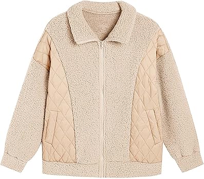 Winter Jacket Women Warm Sherpa Coats Full Zip Fleece Bomber Winter Jacket Women Warm Sherpa Coats Full Zip Fleece Bomber